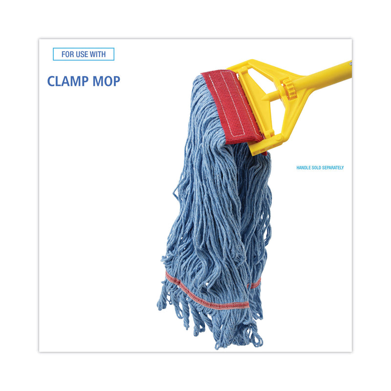 Boardwalk Pro Loop Web/Tailband Mop Head, Blue, Large, 12/Carton