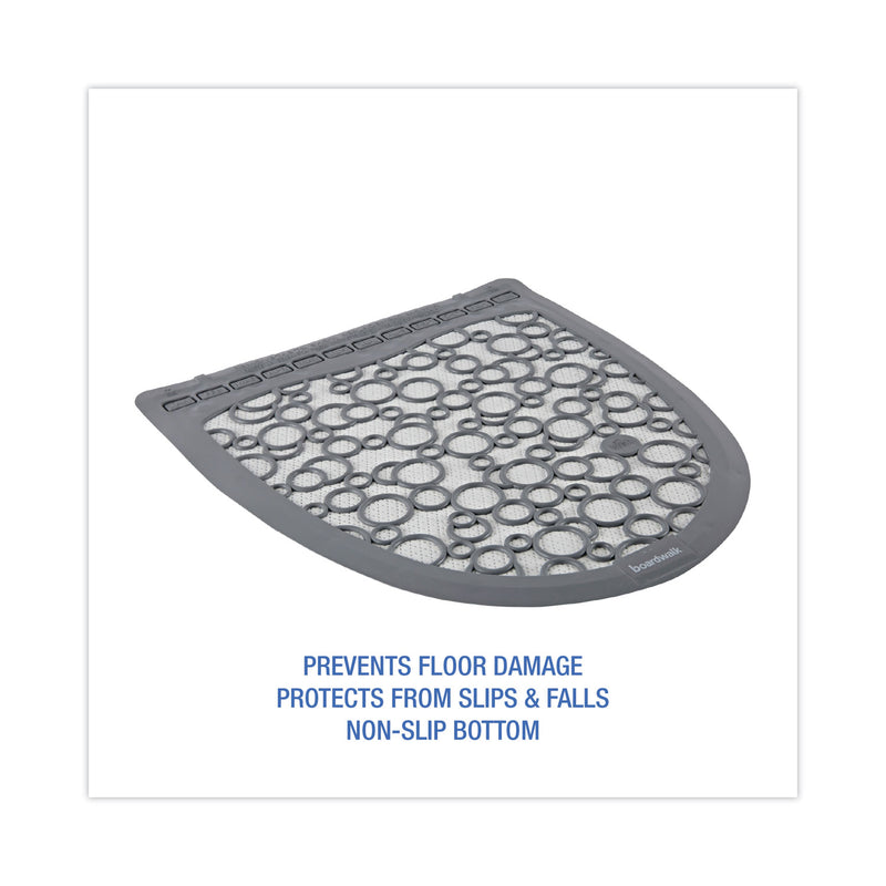 Boardwalk Urinal Mat 2.0, Rubber, 17.5 x 20, Gray/White, 6/Carton