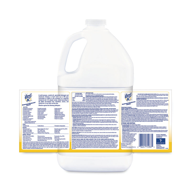 LYSOL Quaternary Disinfectant Cleaner, 1gal Bottle, 4/Carton