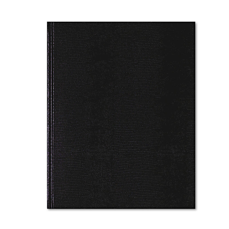 Blueline Executive Notebook, Ribbon Bookmark, 1 Subject, Medium/College Rule, Black Cover, 10.75 x 8.5, 75 Sheets