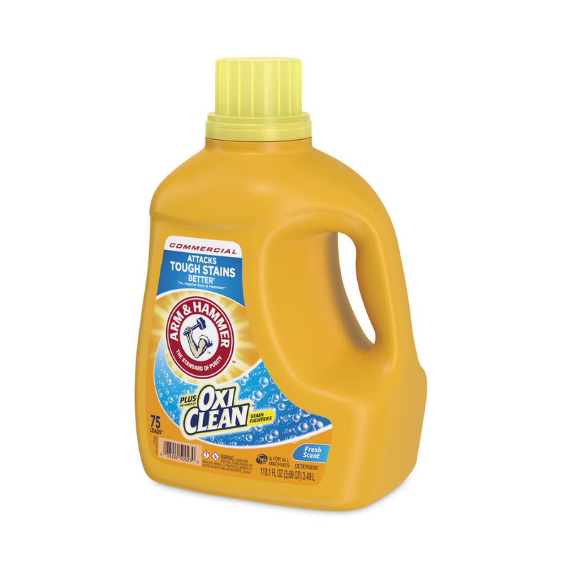 Arm & Hammer OxiClean Concentrated Liquid Laundry Detergent, Fresh, 118.1 oz Bottle, 4/Carton