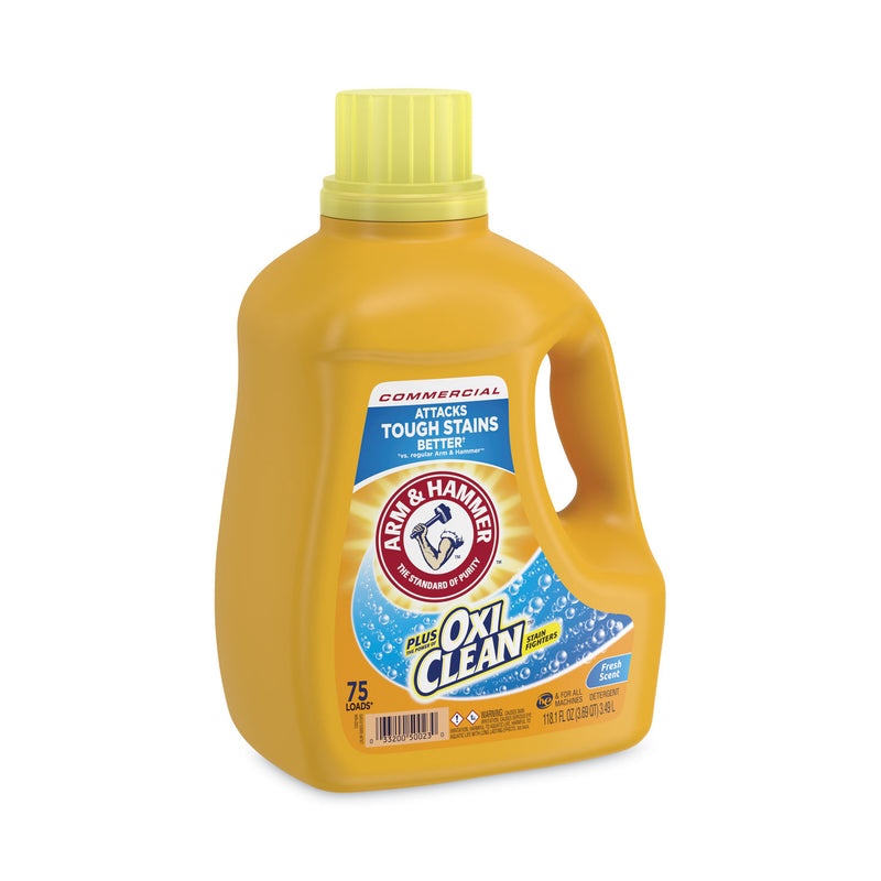 Arm & Hammer OxiClean Concentrated Liquid Laundry Detergent, Fresh, 118.1 oz Bottle, 4/Carton