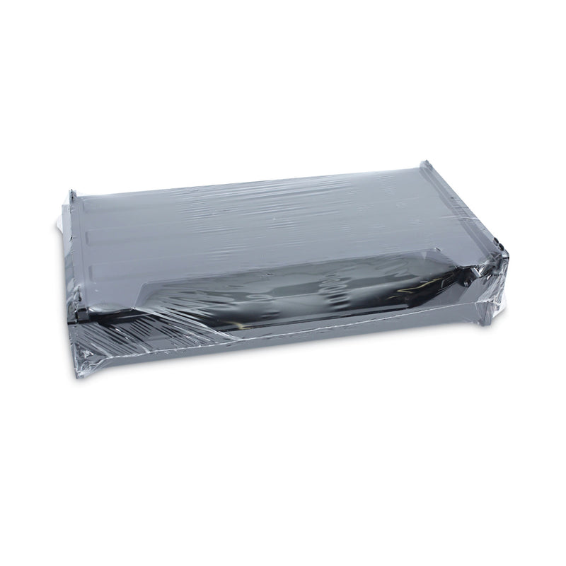 Universal Recycled Plastic Side Load Desk Trays, 2 Sections, Legal Size Files, 16.25" x 9" x 2.75", Black