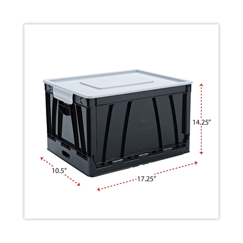 Universal Collapsible Crate, Letter/Legal Files, 17.25" x 14.25" x 10.5", Black/Gray, 2/Pack