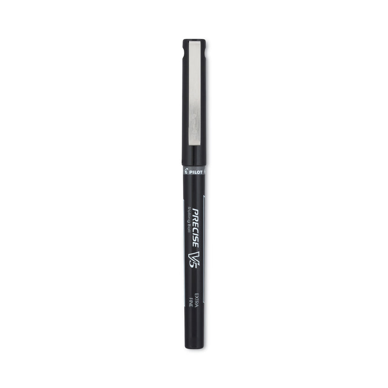 Pilot Precise V5 Roller Ball Pen, Stick, Extra-Fine 0.5 mm, Black Ink, Black Barrel, Dozen