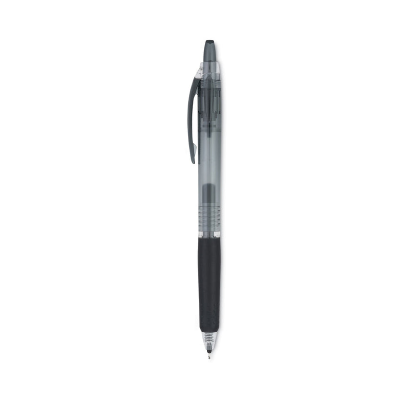 Pilot Precise Gel BeGreen Gel Pen, Retractable, Fine 0.7 mm, Black Ink, Black Barrel, Dozen