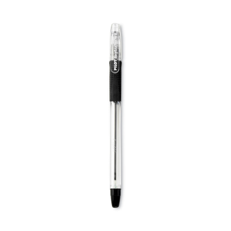 Pilot EasyTouch Ballpoint Pen, Stick, Fine 0.7 mm, Black Ink, Clear Barrel, Dozen