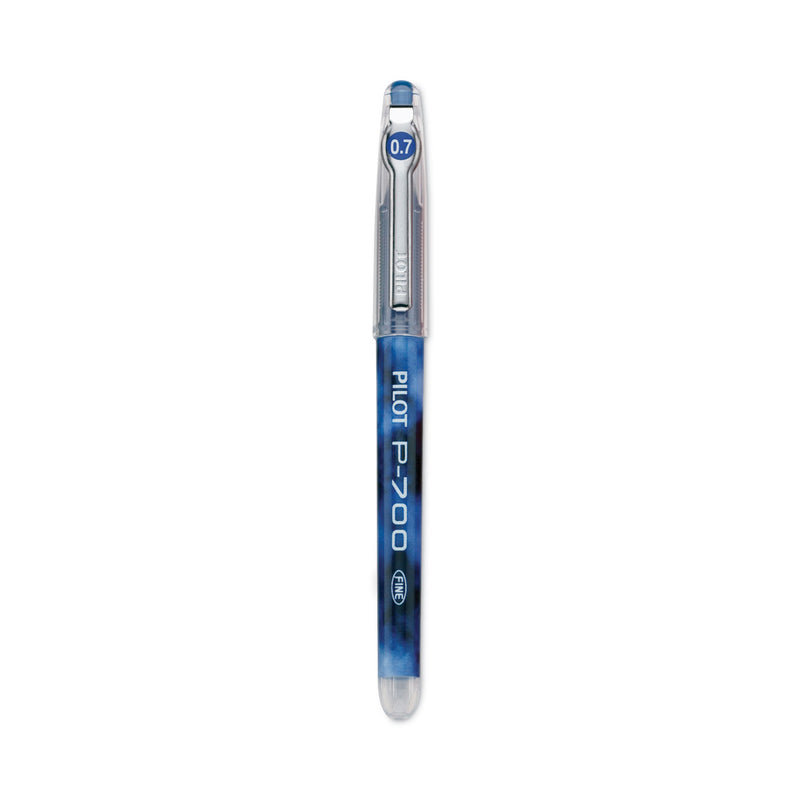 Pilot Precise P-700 Gel Pen, Stick, Fine 0.7 mm, Blue Ink, Blue Barrel, Dozen