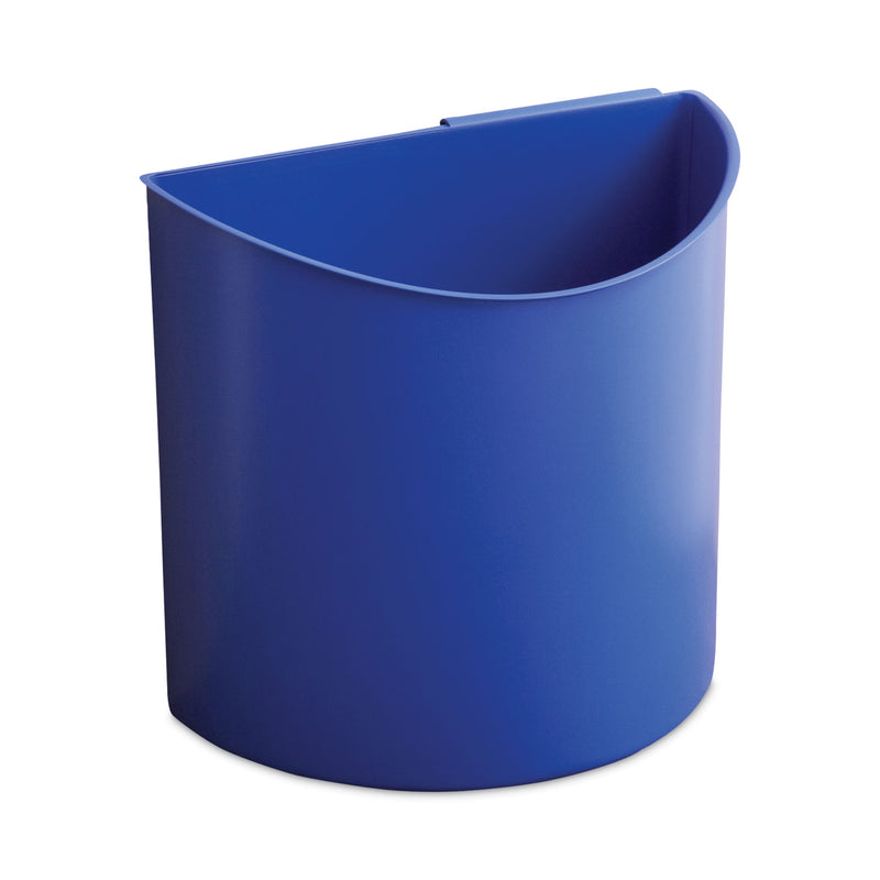 Safco Desk-Side Recycling Receptacle, 7 gal, Black/Blue