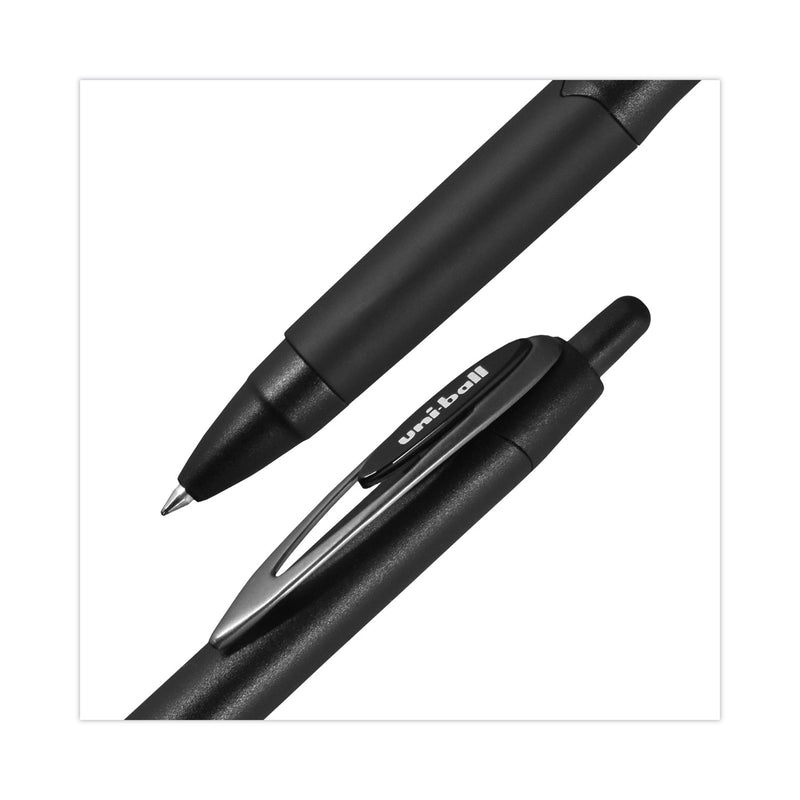 uniball 207 Plus+ Gel Pen, Retractable, Medium 0.7 mm, Black Ink, Black Barrel, 36/Pack