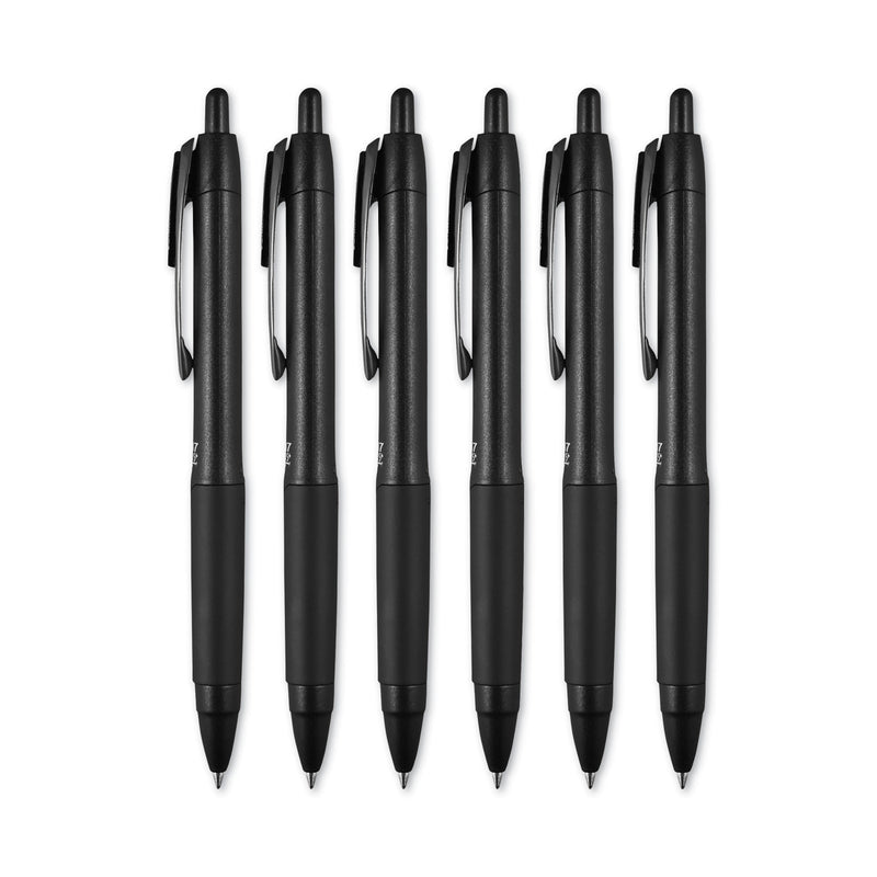 uniball 207 Plus+ Gel Pen, Retractable, Medium 0.7 mm, Assorted Ink Colors, Black Barrel, 6/Pack