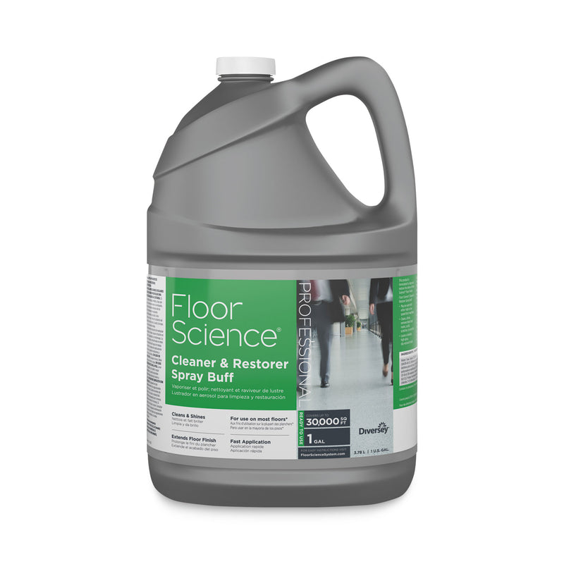 Diversey Floor Science Cleaner/Restorer Spray Buff, Citrus Scent, 1 gal Bottle, 4/Carton