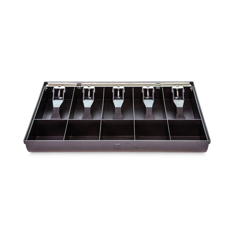 CONTROLTEK Plastic Currency and Coin Tray, Coin/Cash, 10 Compartments, 16 x 11.25 x 2.25, Black