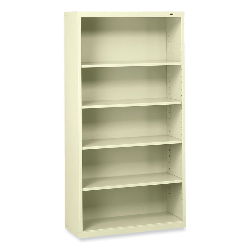 Tennsco Metal Bookcase, Five-Shelf, 34.5w x 13.5d x 66h, Putty