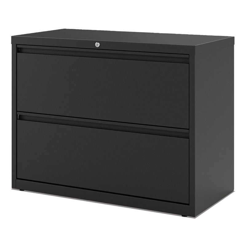 Alera Lateral File, 2 Legal/Letter-Size File Drawers, Black, 36" x 18" x 28"