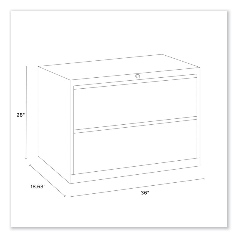 Alera Lateral File, 2 Legal/Letter-Size File Drawers, Black, 36" x 18" x 28"