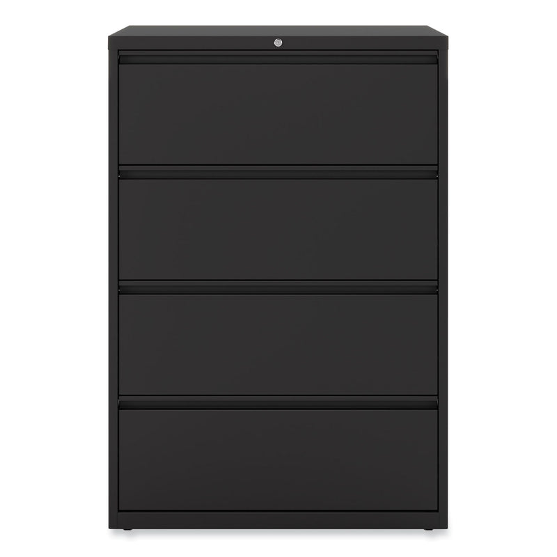 Alera Lateral File, 4 Legal/Letter-Size File Drawers, Black, 36" x 18.63" x 52.5"