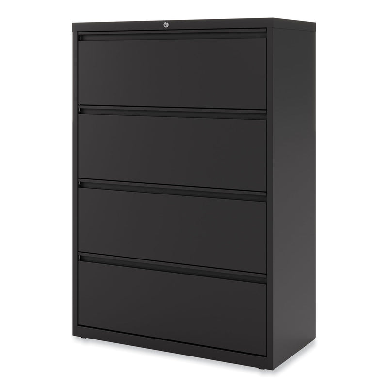 Alera Lateral File, 4 Legal/Letter-Size File Drawers, Black, 36" x 18.63" x 52.5"