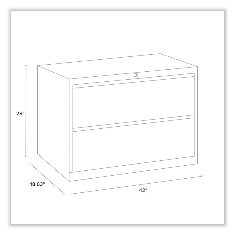 Alera Lateral File, 2 Legal/Letter-Size File Drawers, Black, 42" x 18.63" x 28"