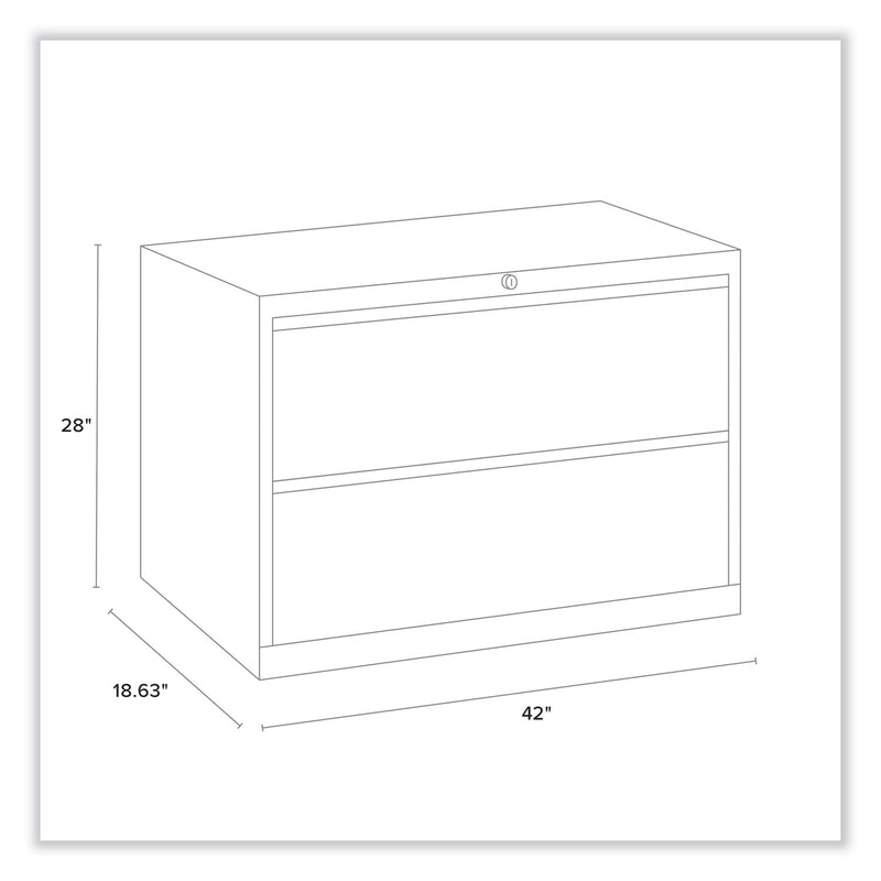 Alera Lateral File, 2 Legal/Letter-Size File Drawers, Putty, 42" x 18.63" x 28"