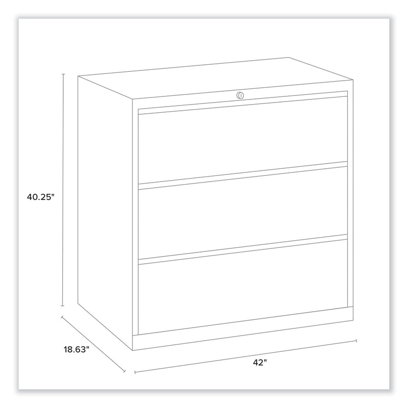 Alera Lateral File, 3 Legal/Letter/A4/A5-Size File Drawers, Putty, 42" x 18.63" x 40.25"