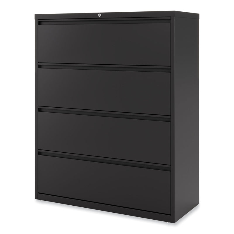 Alera Lateral File, 4 Legal/Letter-Size File Drawers, Black, 42" x 18.63" x 52.5"