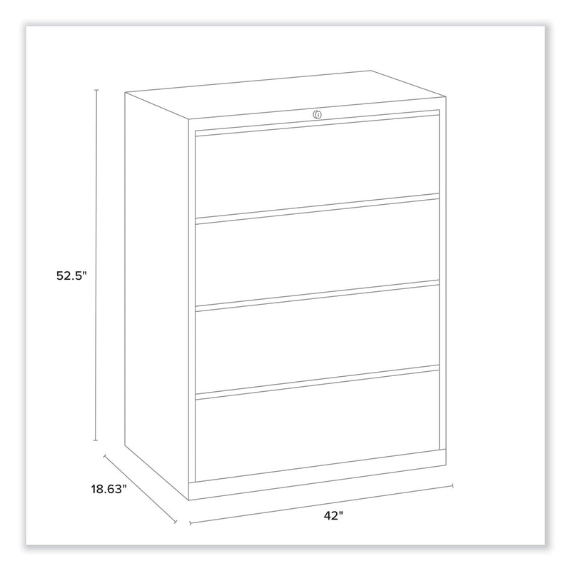 Alera Lateral File, 4 Legal/Letter/A4/A5-Size File Drawers, Charcoal, 42" x 18.63" x 52.5"