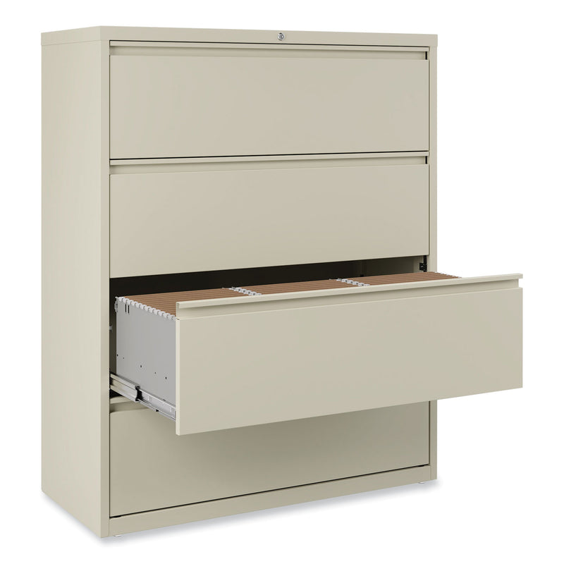 Alera Lateral File, 4 Legal/Letter-Size File Drawers, Putty, 42" x 18.63" x 52.5"