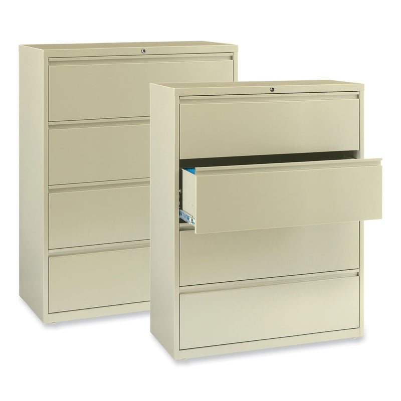 Alera Lateral File, 4 Legal/Letter-Size File Drawers, Putty, 42" x 18.63" x 52.5"