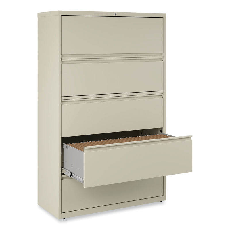 Alera Lateral File, 5 Legal/Letter/A4/A5-Size File Drawers, Putty, 42" x 18.63" x 67.63"