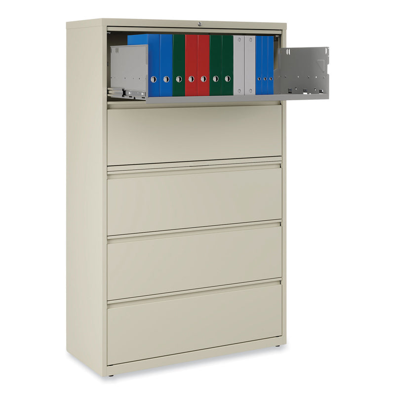 Alera Lateral File, 5 Legal/Letter/A4/A5-Size File Drawers, Putty, 42" x 18.63" x 67.63"