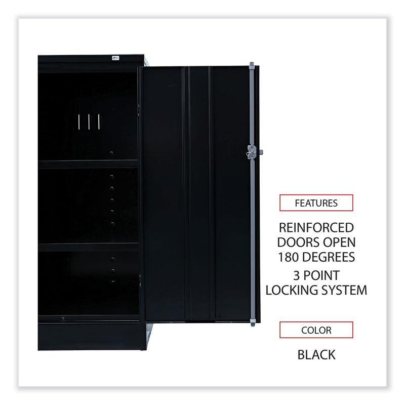 Alera Economy Assembled Storage Cabinet, 36w x 18d x 42h, Black