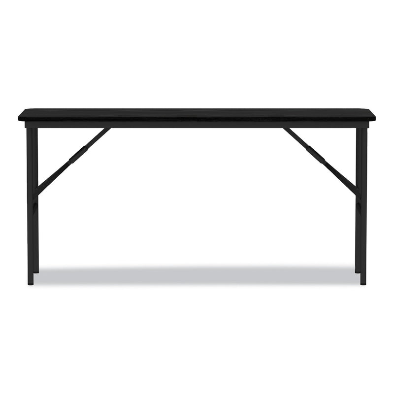 Alera Wood Folding Table, Rectangular, 59.88w x 17.75d x 29.13h, Black