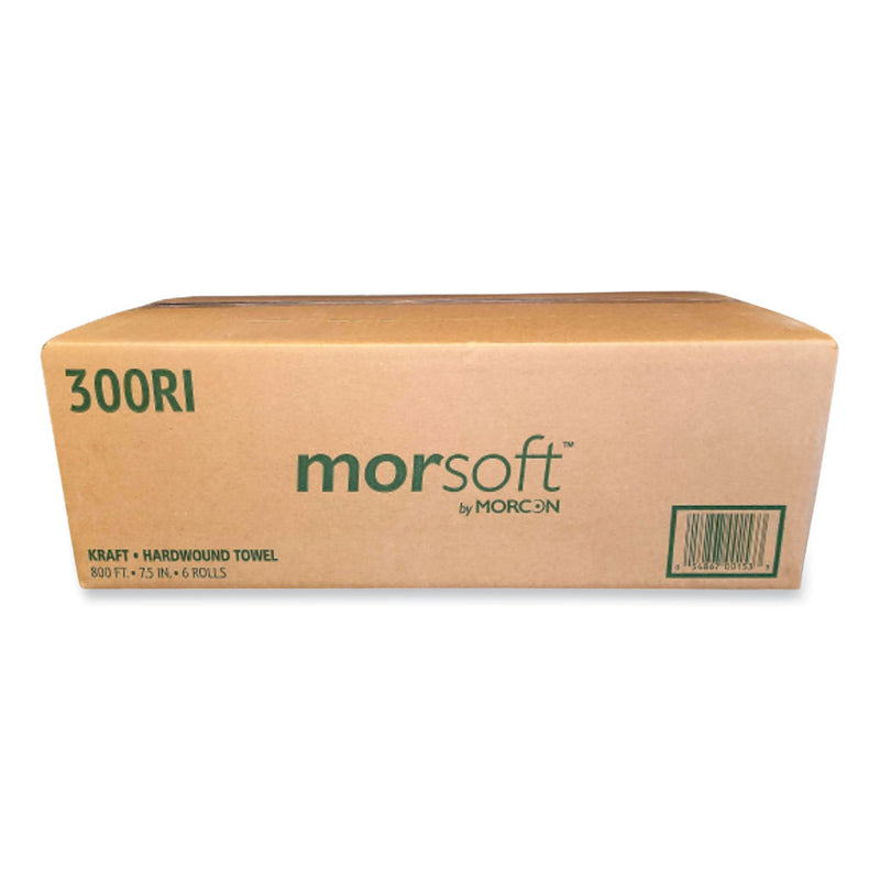 Morcon Tissue Morsoft Controlled Towels, I-Notch, 7.5" x 800 ft, Kraft, 6/Carton