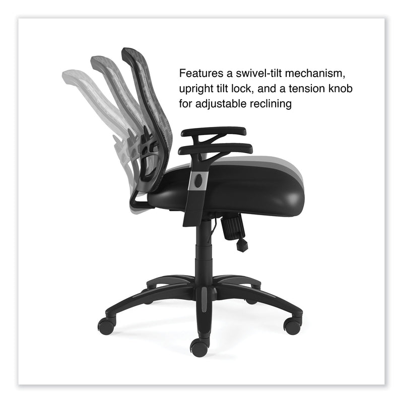 Alera Linhope Chair, Supports Up to 275 lb, Black Seat/Back, Black Base