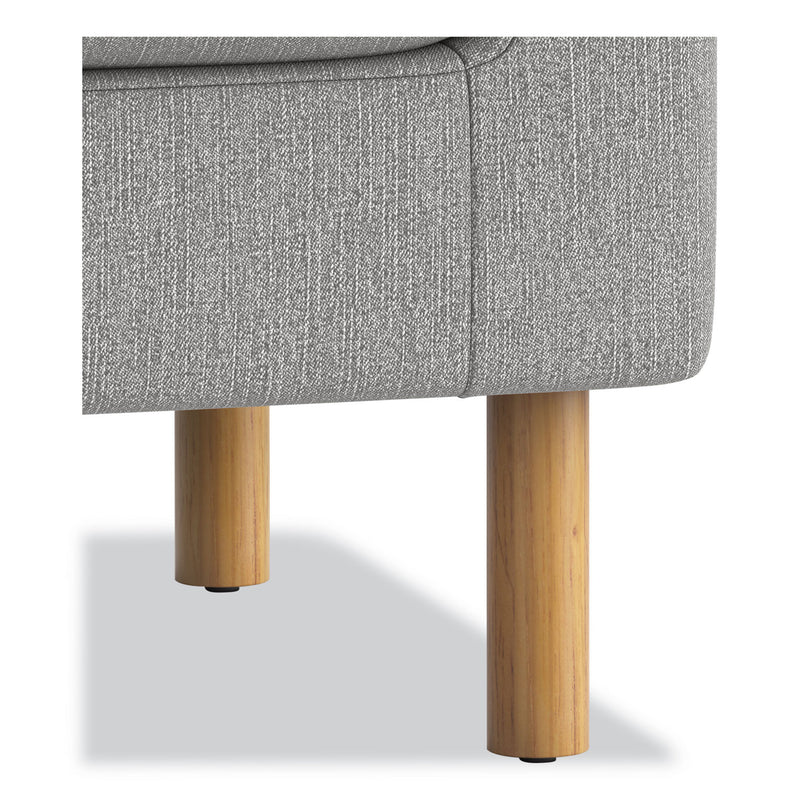 HON Parkwyn Ottoman, 23" x 23" x 17.5", Gray Seat, Oak Base