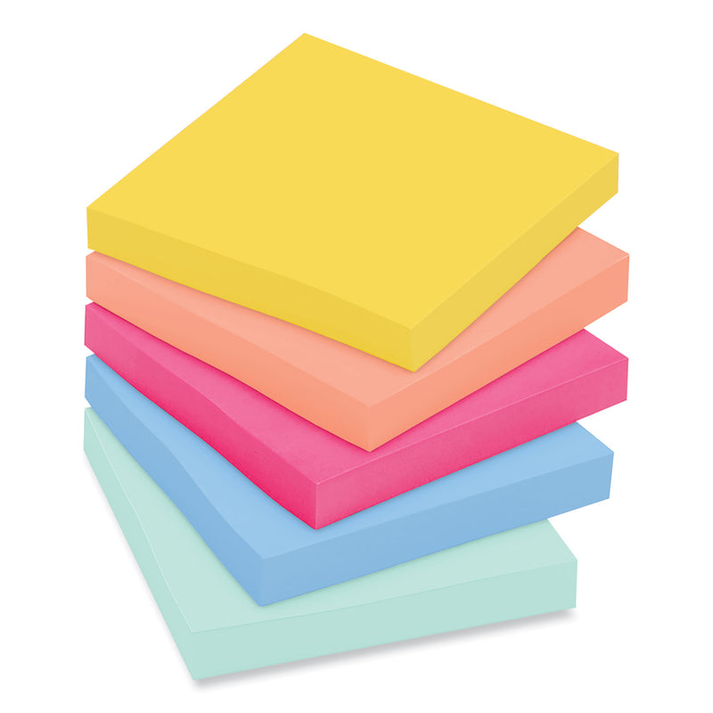 Post-it Note Pads in Summer Joy Collection Colors, 3" x 3", Summer Joy Collection Colors, 70 Sheets/Pad, 24 Pads/Pack