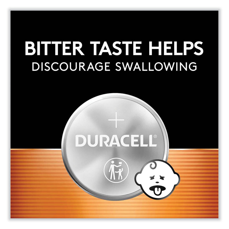 Duracell Lithium Coin Batteries With Bitterant, 2032, 2/Pack