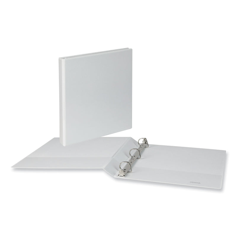 Universal Slant D-Ring View Binder, 3 Rings, 1" Capacity, 11 x 8.5, White, 12/Carton