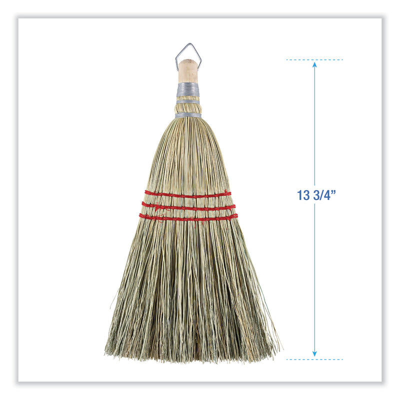 Boardwalk Corn Whisk Broom, Corn Fiber Bristles, 9" Bristle Length, Yellow, 12/Carton