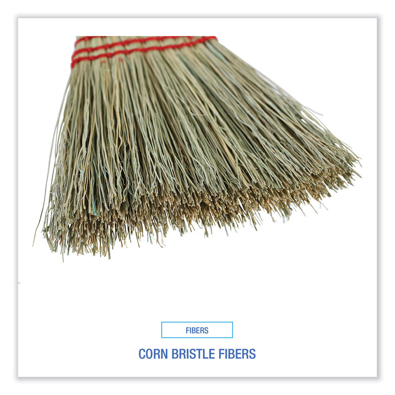 Boardwalk Corn Whisk Broom, Corn Fiber Bristles, 9" Bristle Length, Yellow, 12/Carton