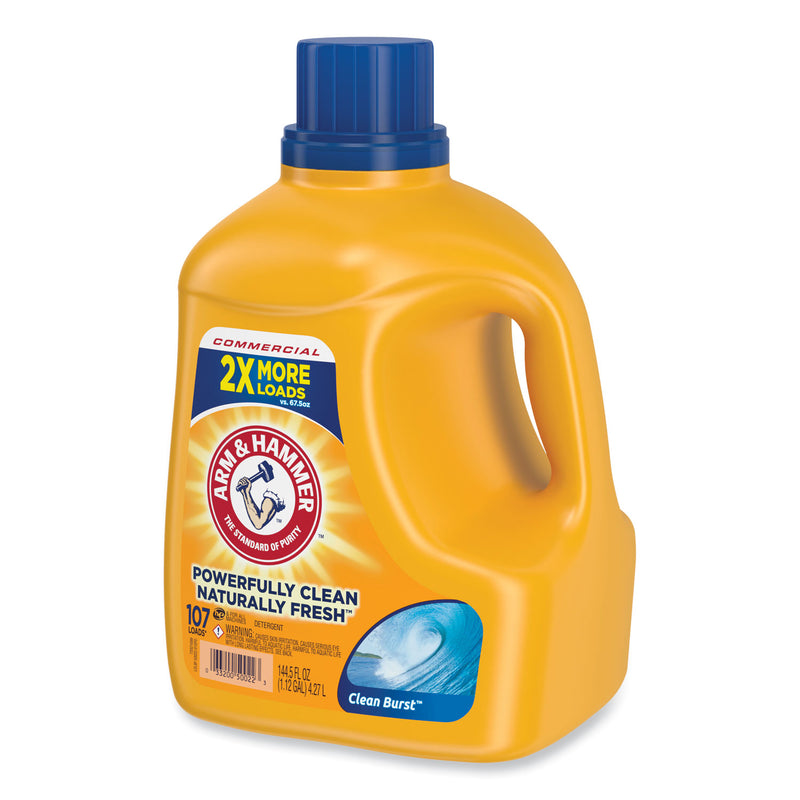 Arm & Hammer Dual HE Clean-Burst Liquid Laundry Detergent, 144.5 oz Bottle, 4/Carton