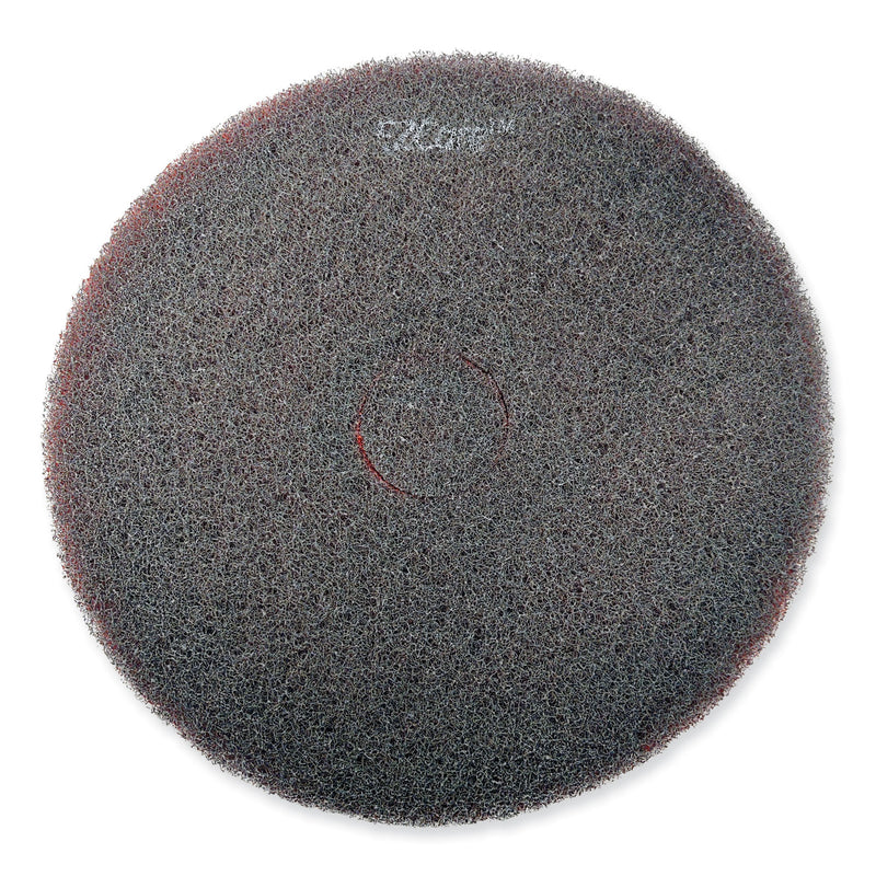 SC Johnson Professional EZ CARE Heavy Duty Scrub Pad, 13" Diameter, Red/Gray, 5/Carton