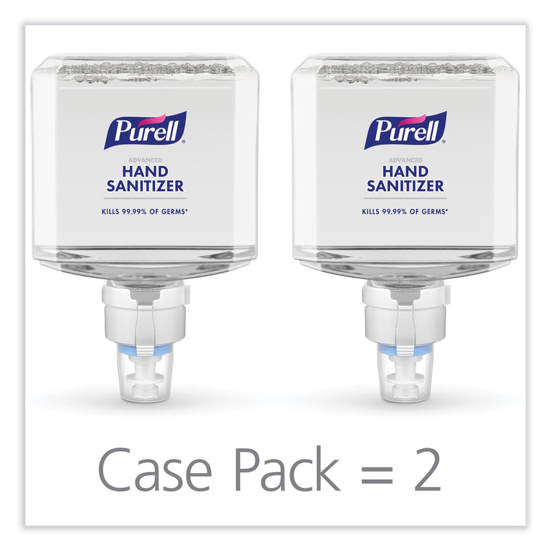 PURELL Advanced Hand Sanitizer Foam, For ES8 Dispensers, 1,200 mL, Clean Scent, 2/Carton