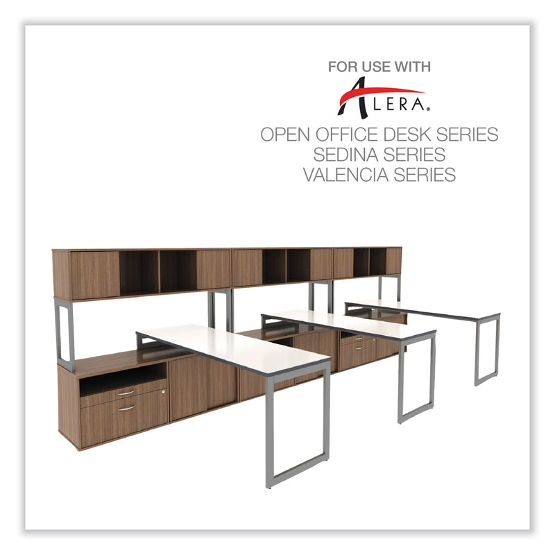 Alera Open Office Desk Series Low File Cabinet Credenza, 2-Drawer: Pencil/File, Legal/Letter, 1 Shelf,Walnut,29.5x19.13x22.88