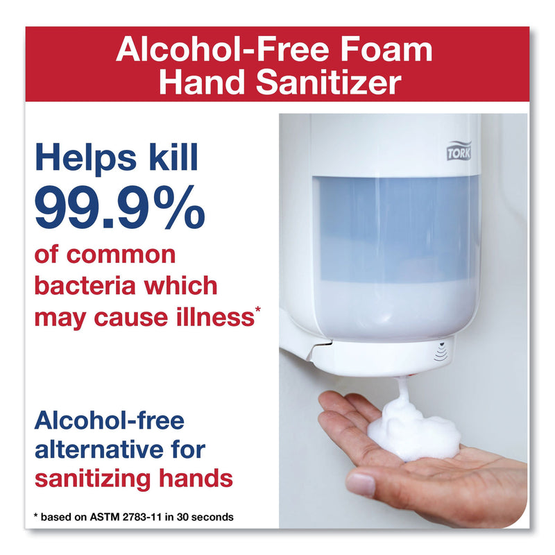 Tork Premium Alcohol-Free Foam Sanitizer, 1 L Bottle, Unscented, 6/Carton