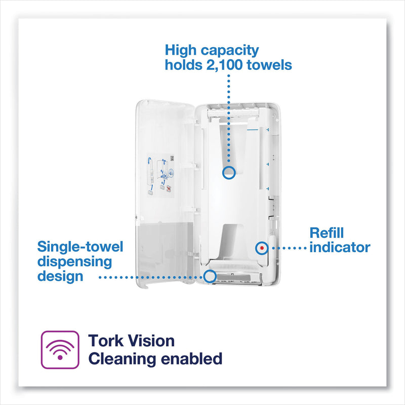 Tork PeakServe Continuous Hand Towel Dispenser, 14.57 x 3.98 x 28.74, White