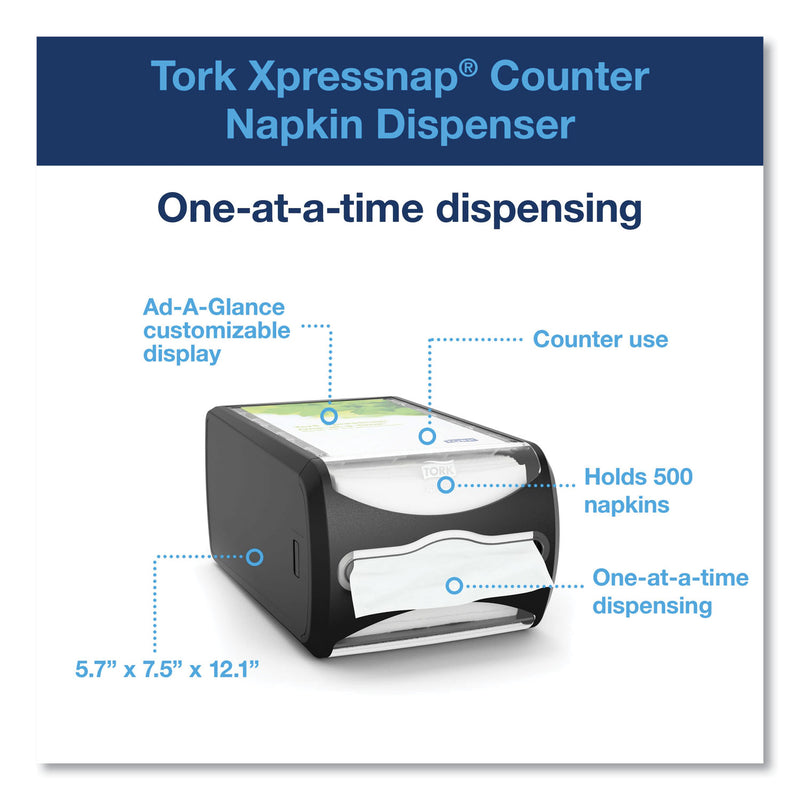 Tork Xpressnap Counter Napkin Dispenser, 7.5 x 12.1 x 5.7, Black