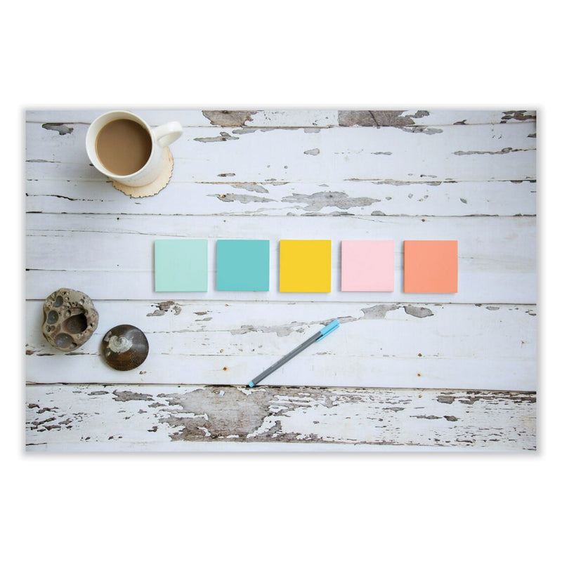 Post-it Original Pop-up Refill, 3" x 3", Beachside Cafe Collection Colors, 100 Sheets/Pad, 6 Pads/Pack