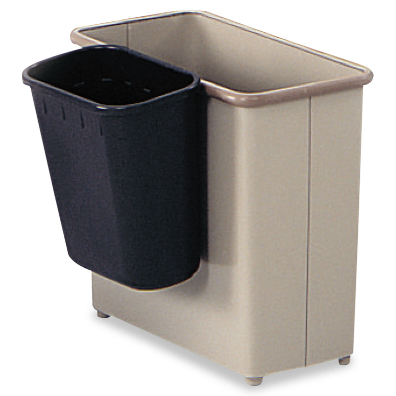 Safco Paper Pitch Recycling Bin, Rectangular, Polyethylene, 1.75 gal, Black